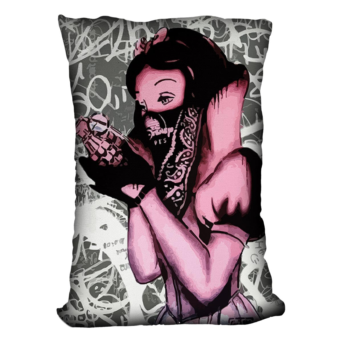 Banksy Snow White Grenade Cushion