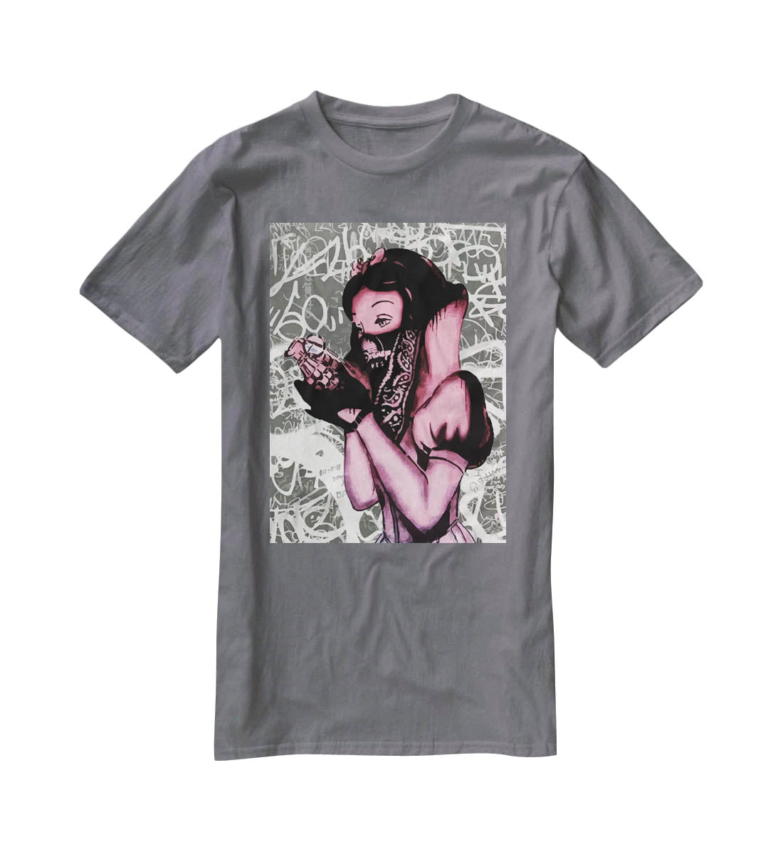Banksy Snow White Grenade T-Shirt - Canvas Art Rocks - 3