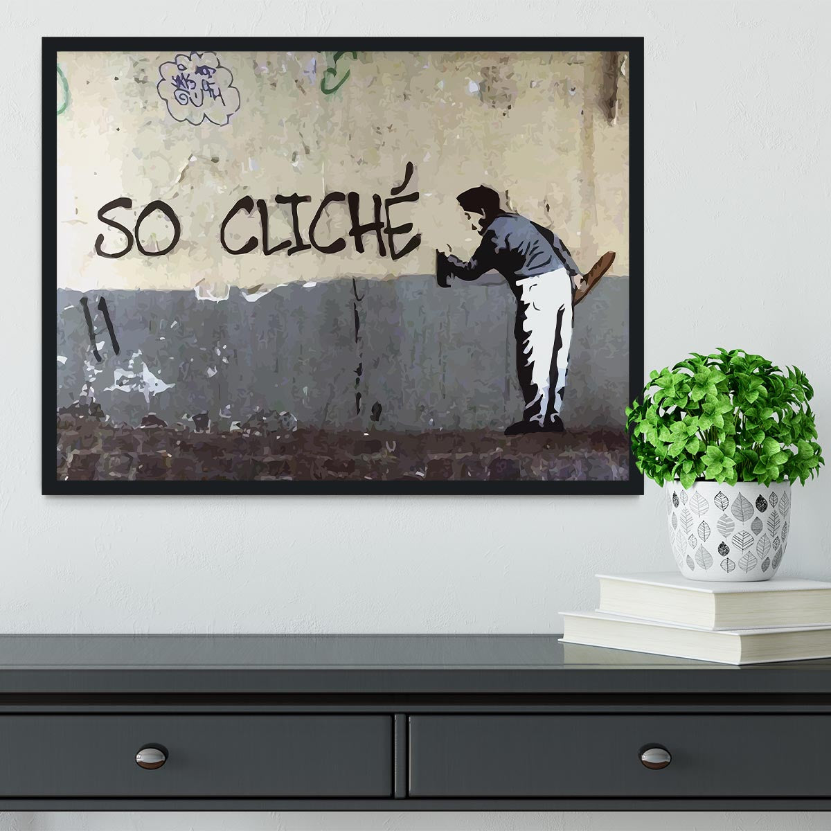 Banksy So Cliche Framed Print - Canvas Art Rocks - 2