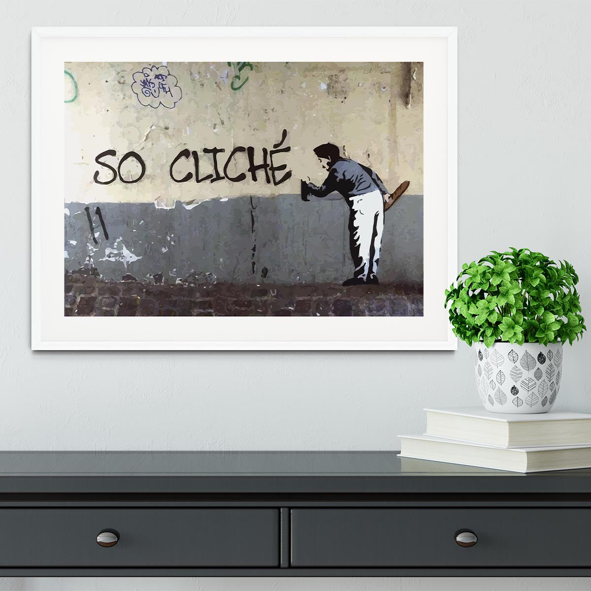 Banksy So Cliche Framed Print - Canvas Art Rocks - 5