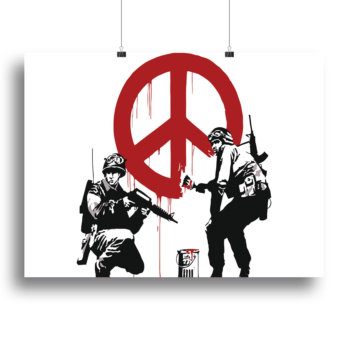 Banksy Soldiers Painting CND Sign Canvas Print or Poster - Canvas Art Rocks - 2