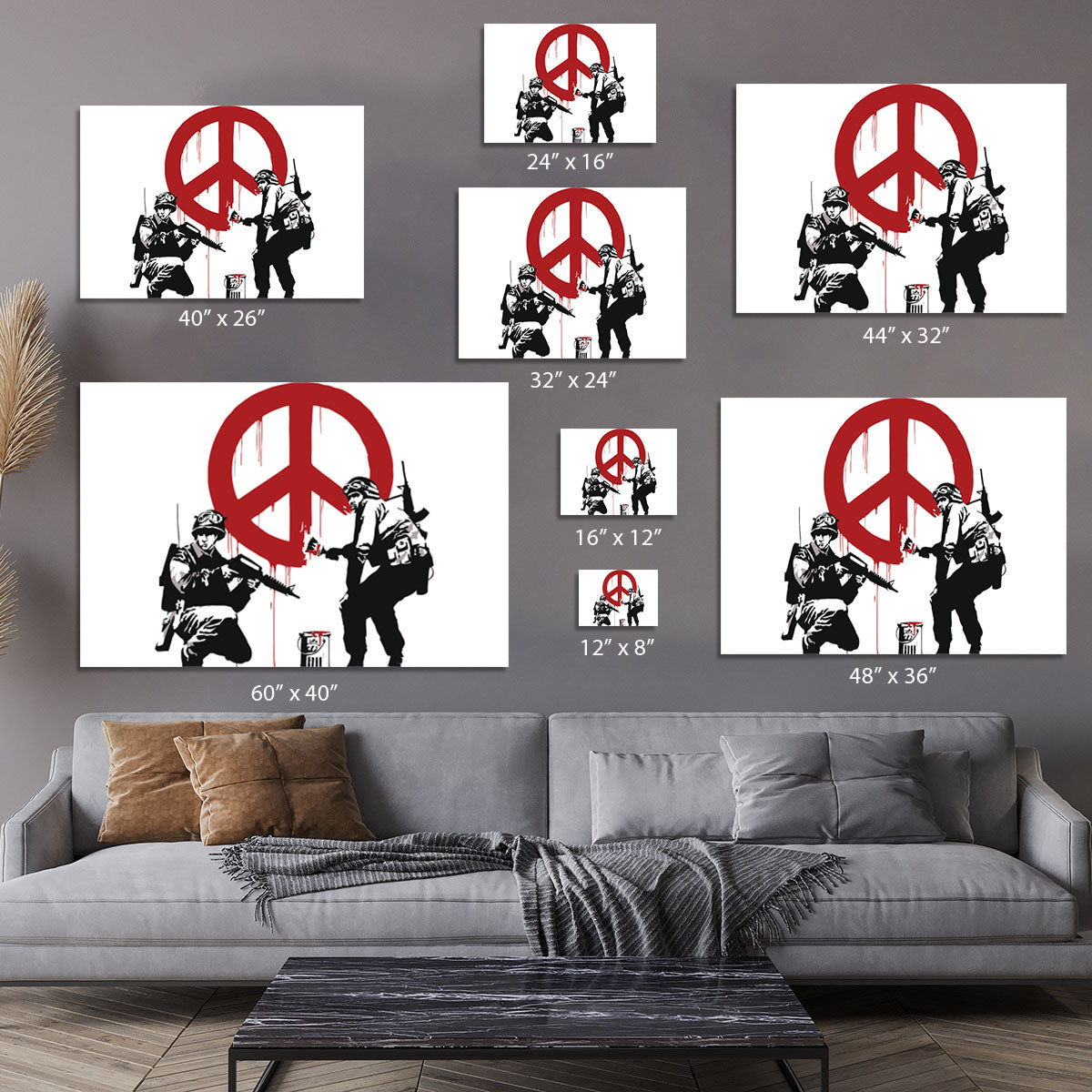 Banksy Soldiers Painting CND Sign Canvas Print or Poster - Canvas Art Rocks - 7