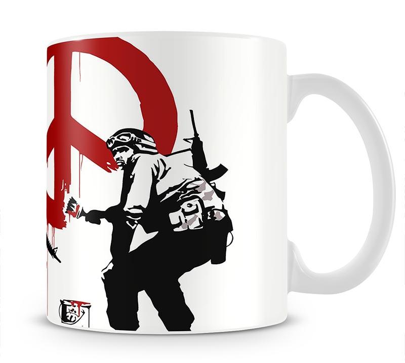 Banksy Soldiers Painting CND Sign Mug - Canvas Art Rocks - 4