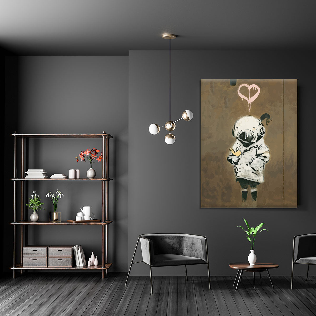 Banksy Space Girl And Bird Canvas Print or Poster - Canvas Art Rocks - 5