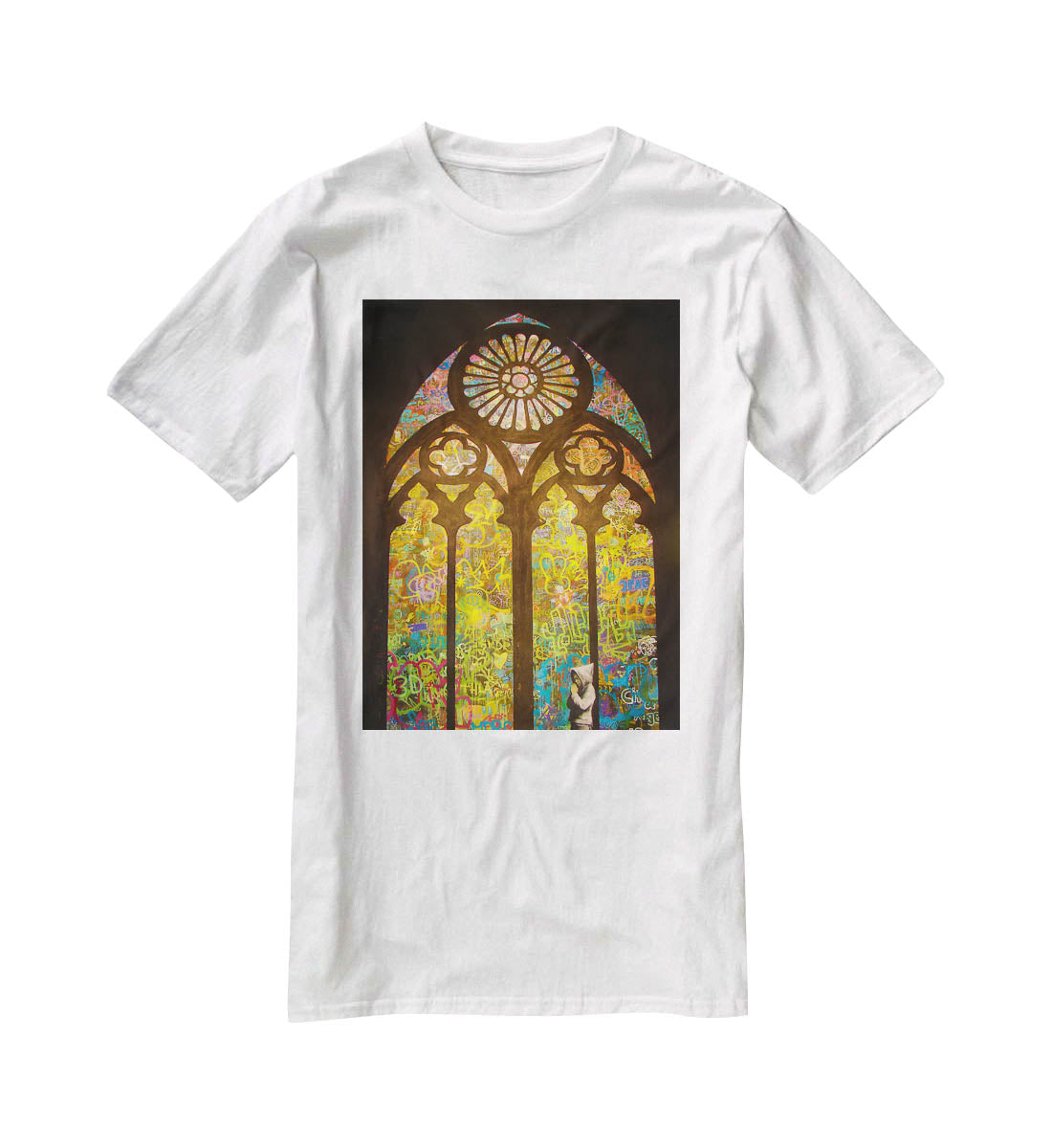 Banksy Stained Glass Window T-Shirt - Canvas Art Rocks - 5