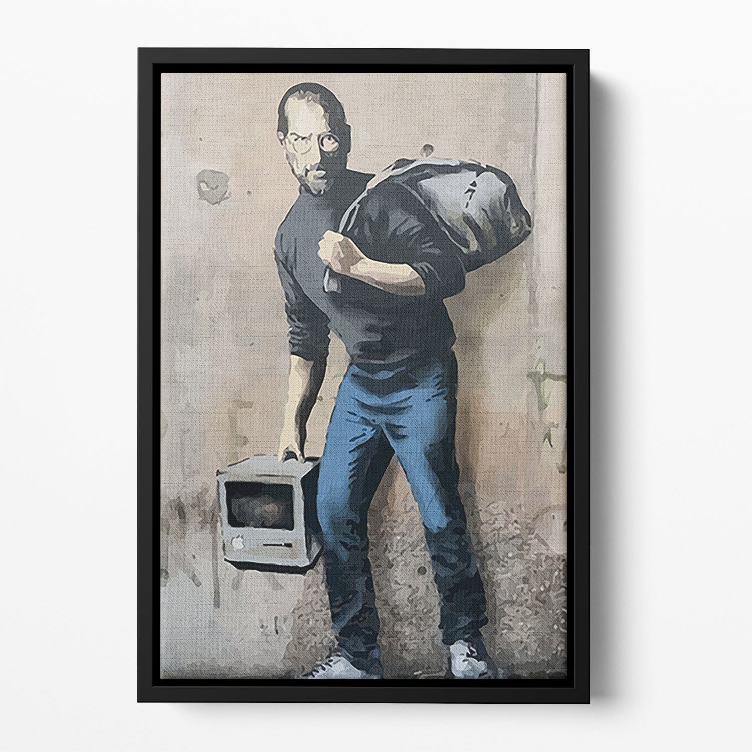 Banksy Steve Jobs Floating Framed Canvas