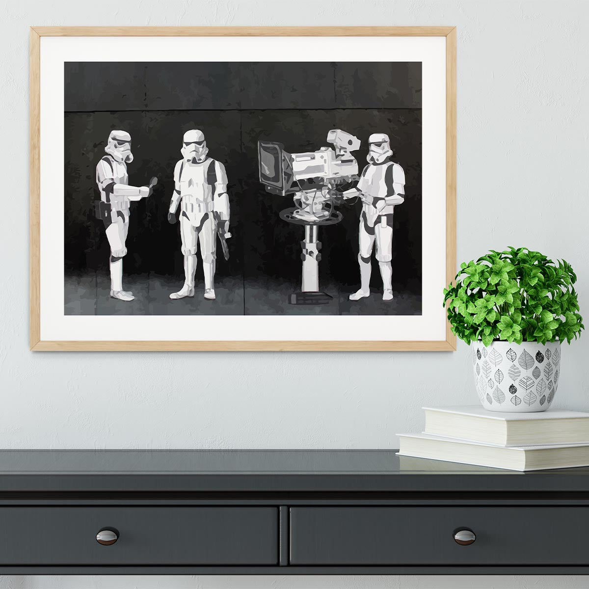 Banksy Stormtroopers Filming Oscars Framed Print - Canvas Art Rocks - 3