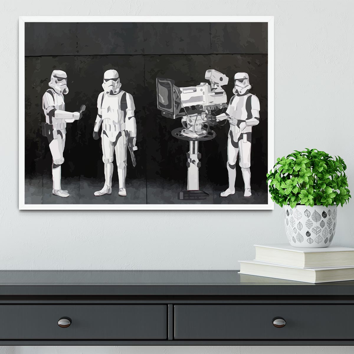 Banksy Stormtroopers Filming Oscars Framed Print - Canvas Art Rocks -6