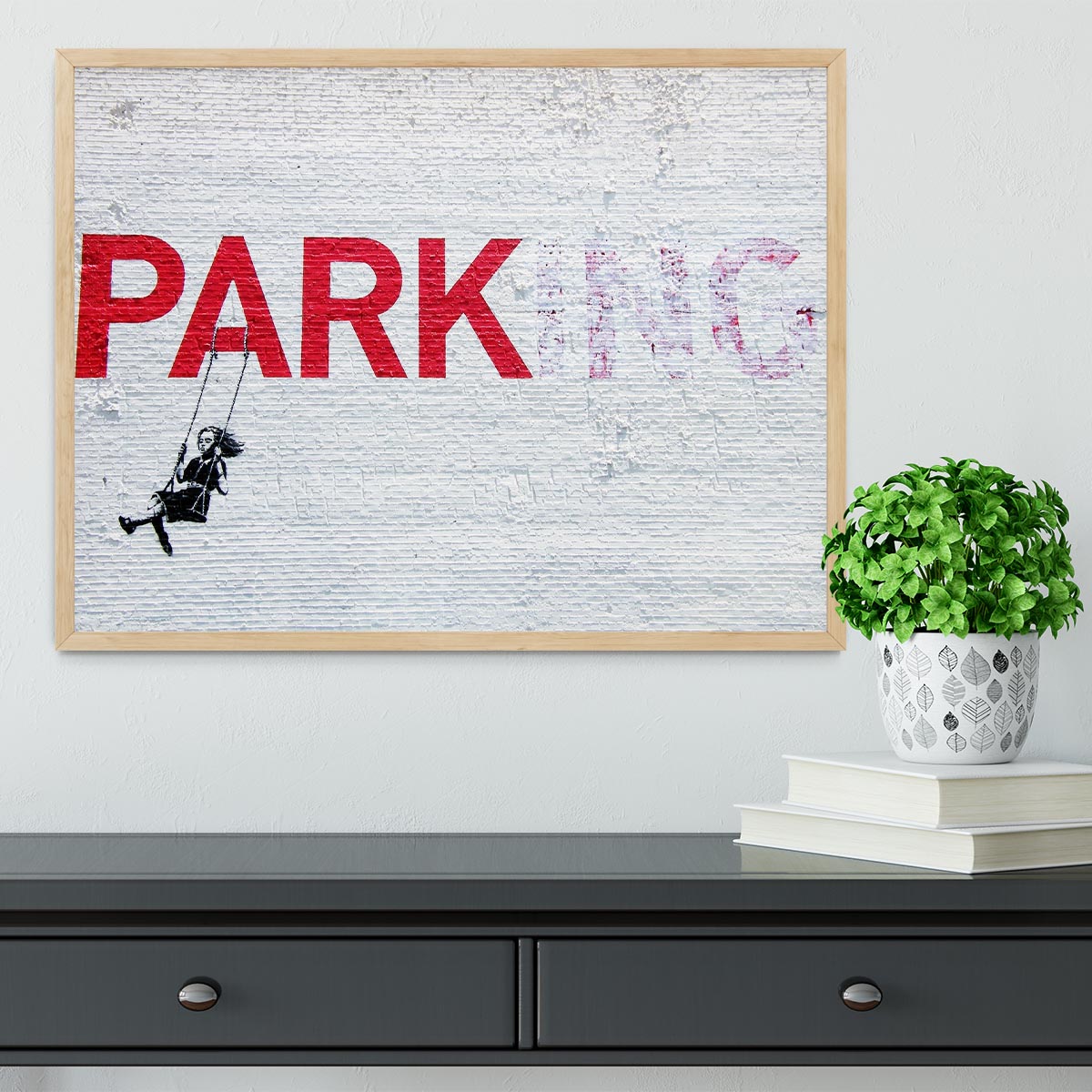 Banksy Swing Girl Framed Print - Canvas Art Rocks - 4