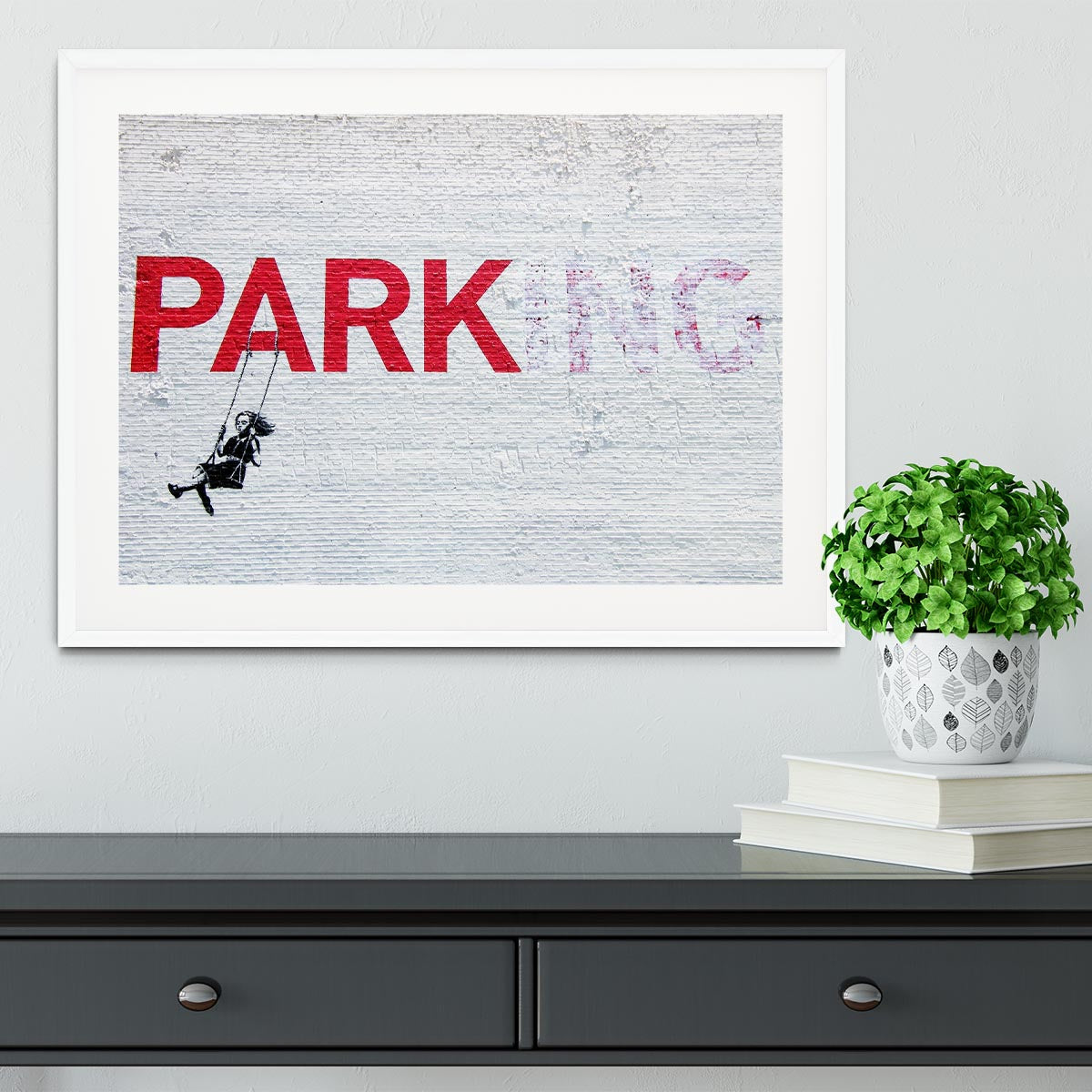 Banksy Swing Girl Framed Print - Canvas Art Rocks - 5