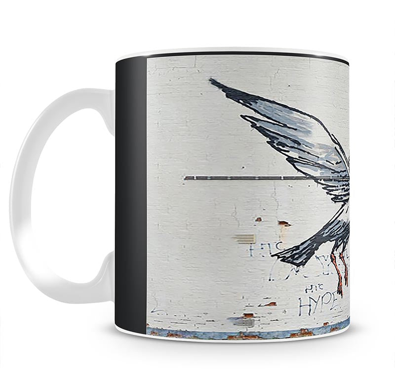Banksy Swooping Seagull Lowestoft Mug - Canvas Art Rocks - 1