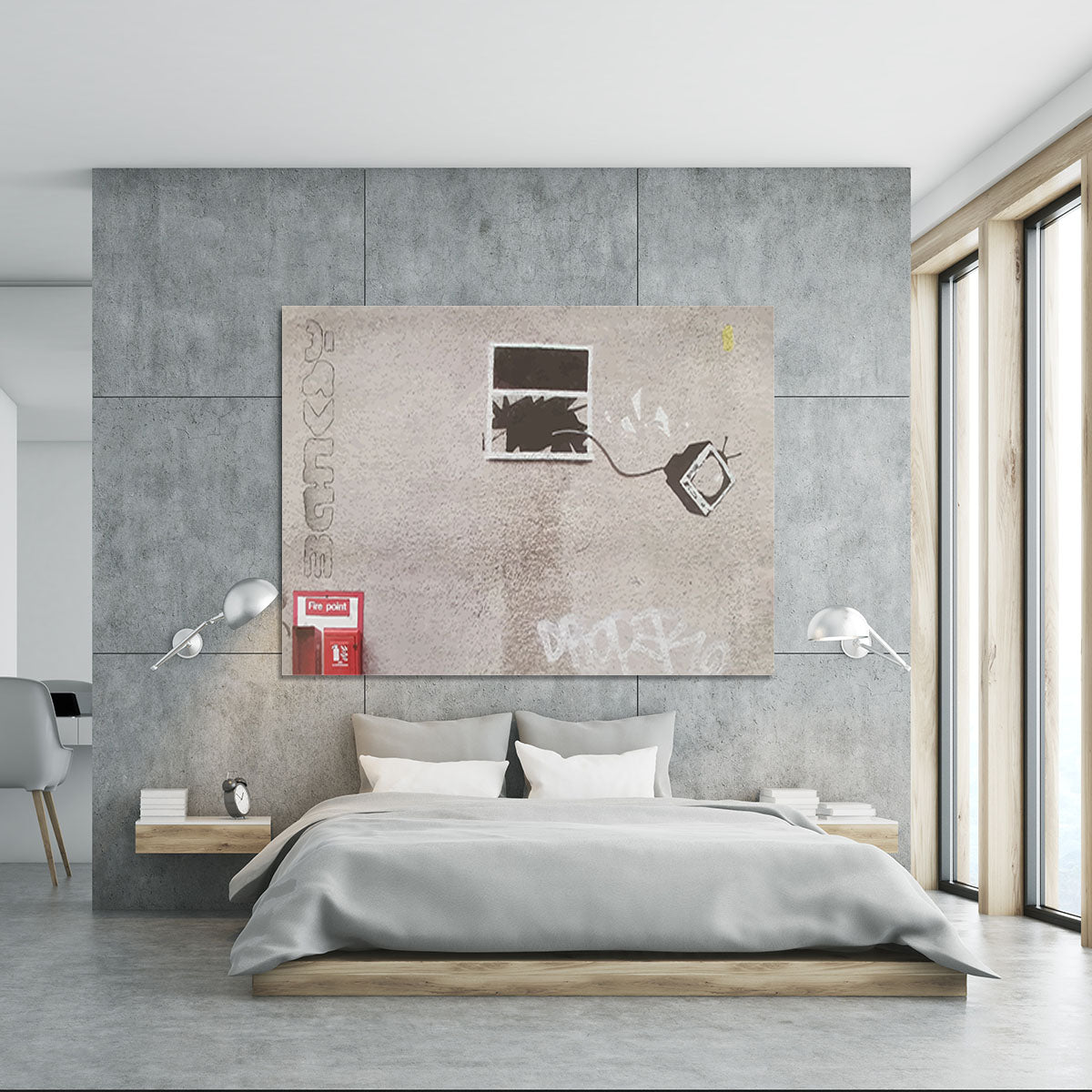 Banksy TV Through Window Canvas Print or Poster - Canvas Art Rocks - 5