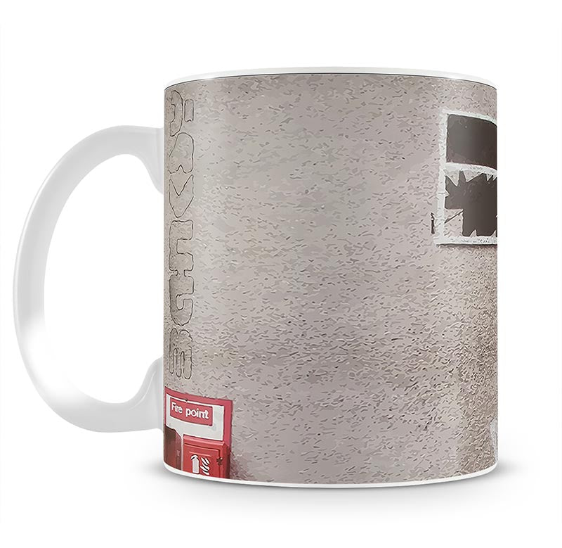 Banksy TV Through Window Mug - Canvas Art Rocks - 1