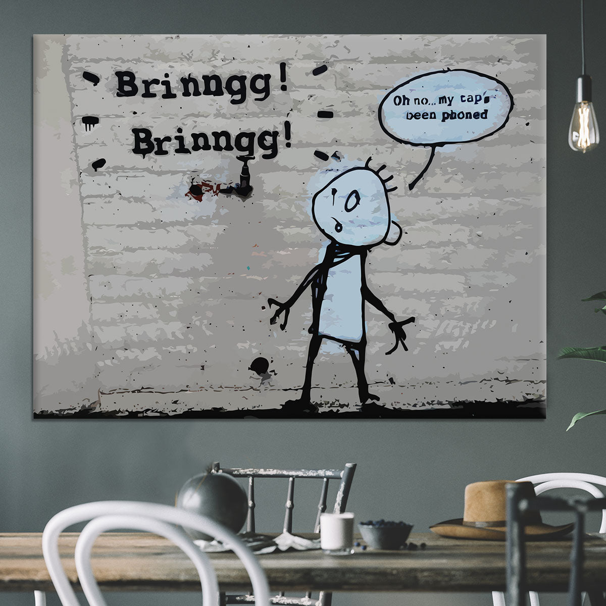 Banksy Tap Phoned Canvas Print or Poster - Canvas Art Rocks - 3