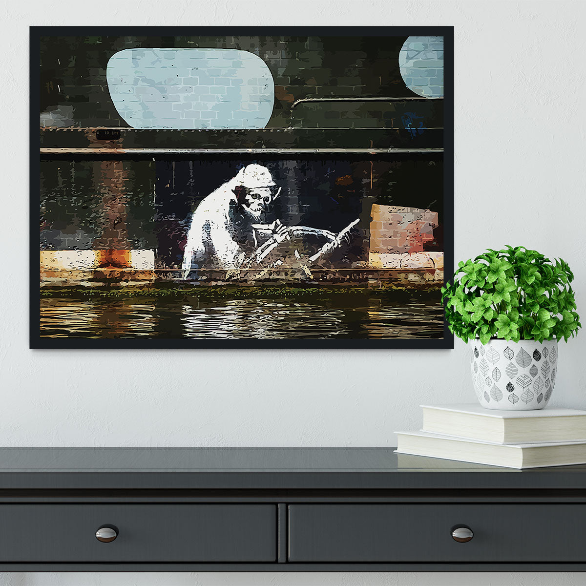 Banksy The Grim Reaper Bristol Framed Print - Canvas Art Rocks - 2