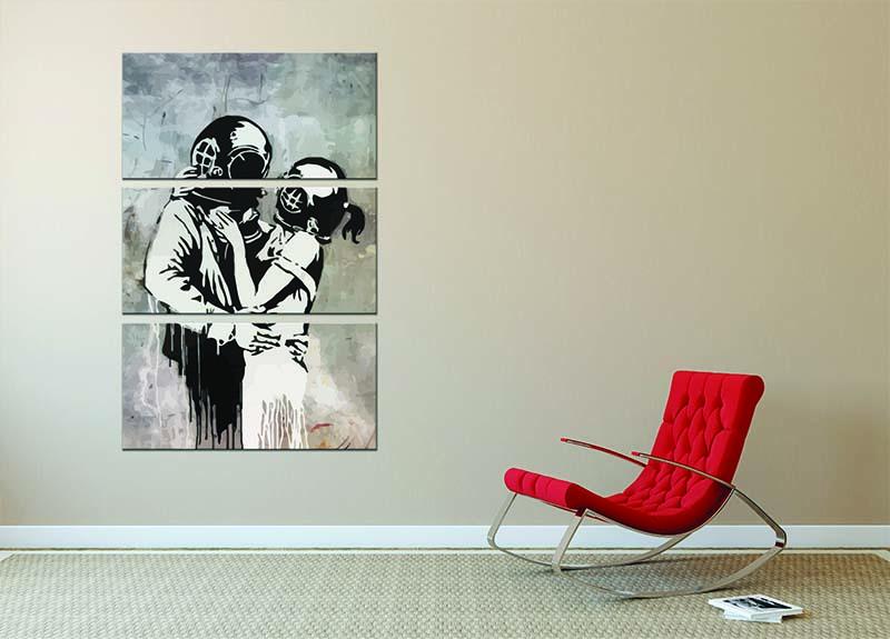 Banksy Think Tank 3 Split Panel Canvas Print - Canvas Art Rocks - 2