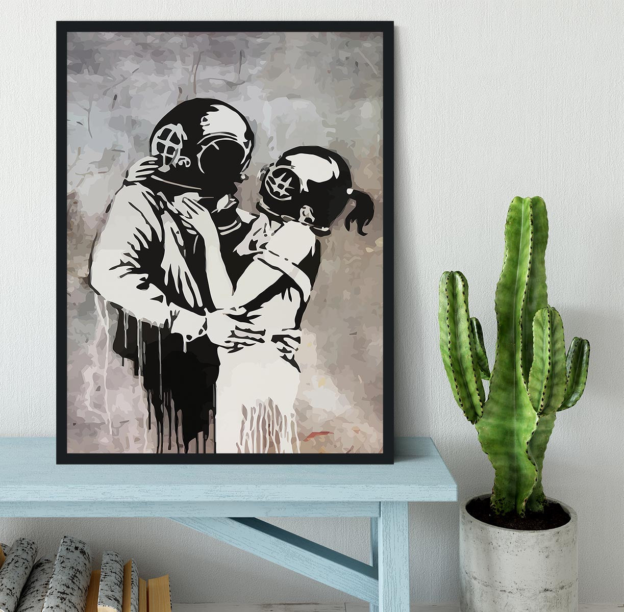 Banksy Think Tank Framed Print - Canvas Art Rocks - 2