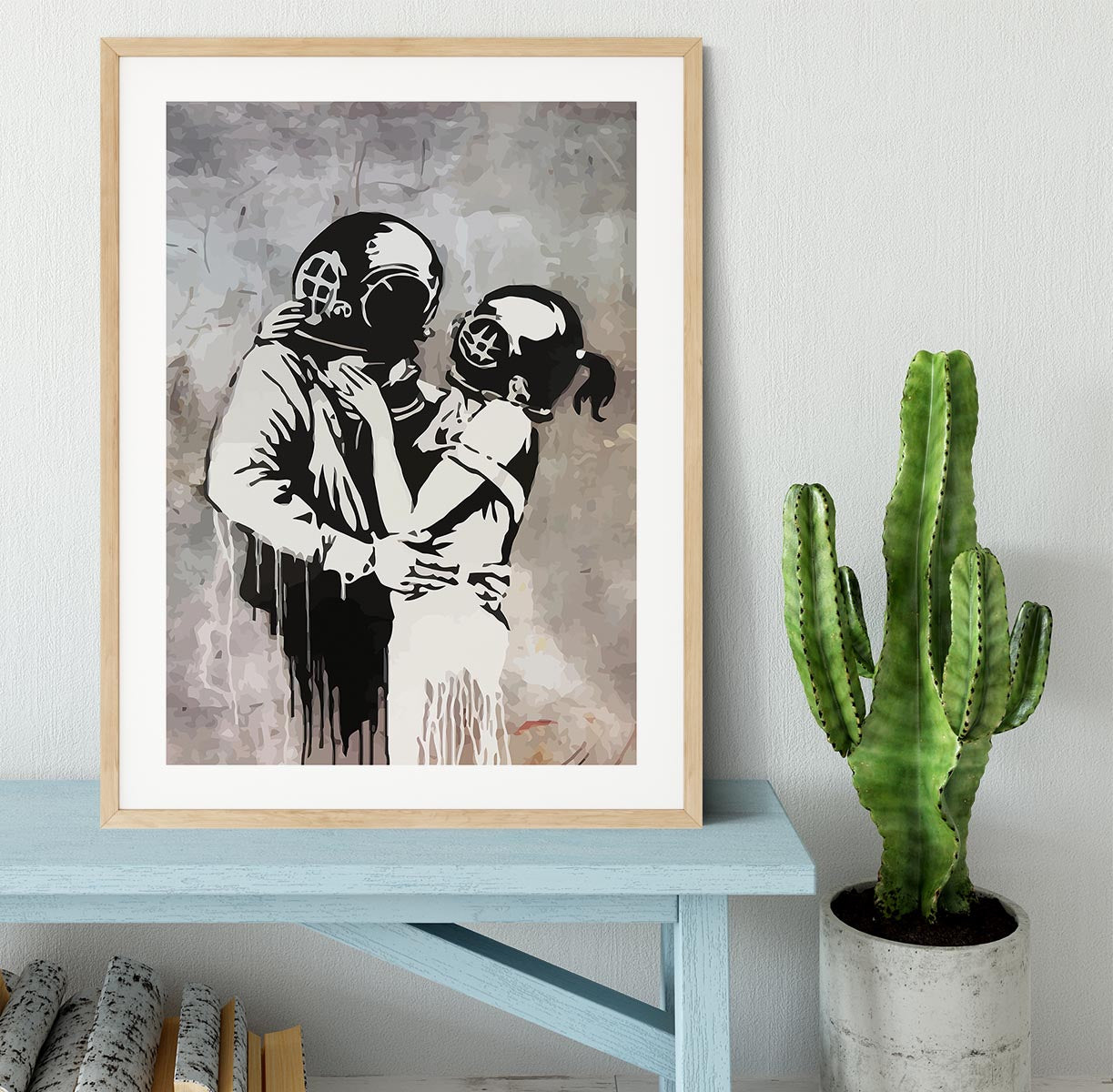 Banksy Think Tank Framed Print - Canvas Art Rocks - 3