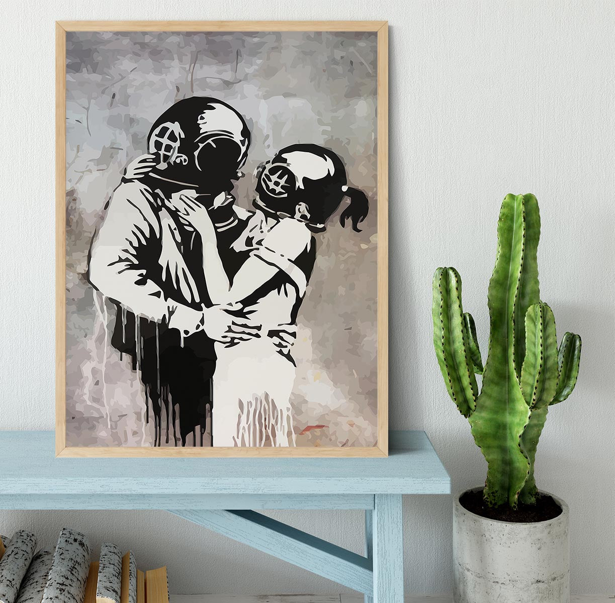 Banksy Think Tank Framed Print - Canvas Art Rocks - 4