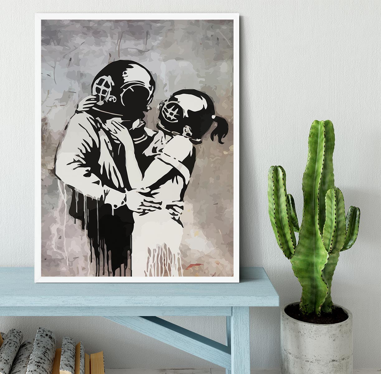 Banksy Think Tank Framed Print - Canvas Art Rocks -6