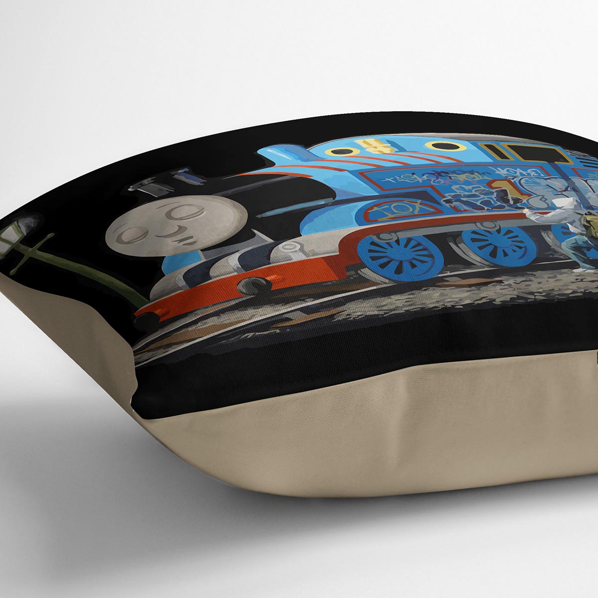Banksy Thomas the Tank Engine Cushion