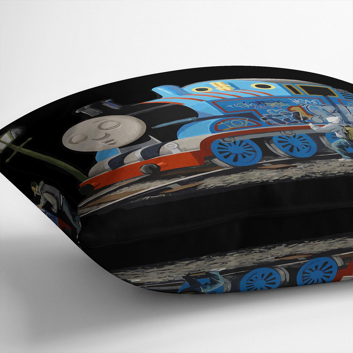 Banksy Thomas the Tank Engine Cushion