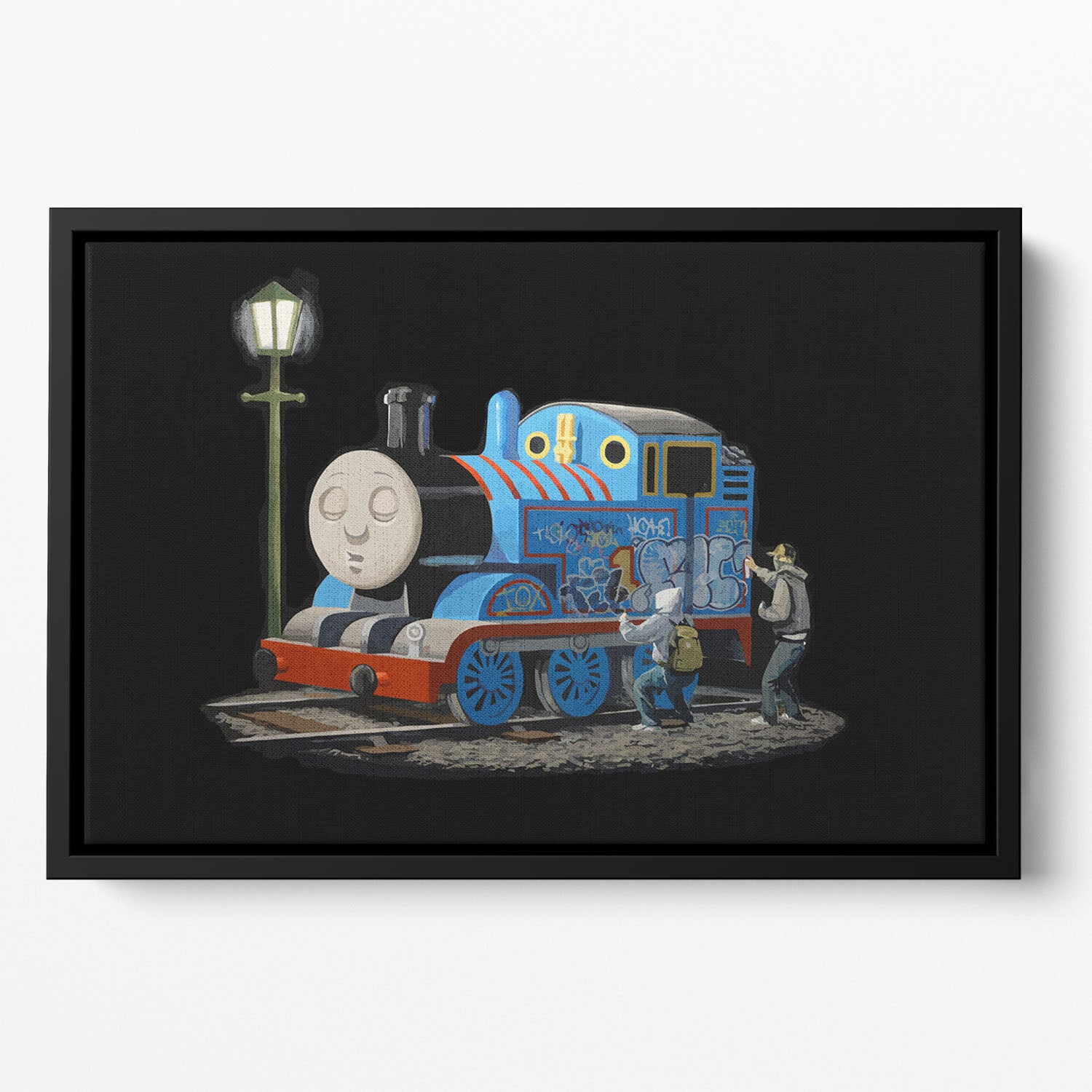 Banksy Thomas the Tank Engine Floating Framed Canvas
