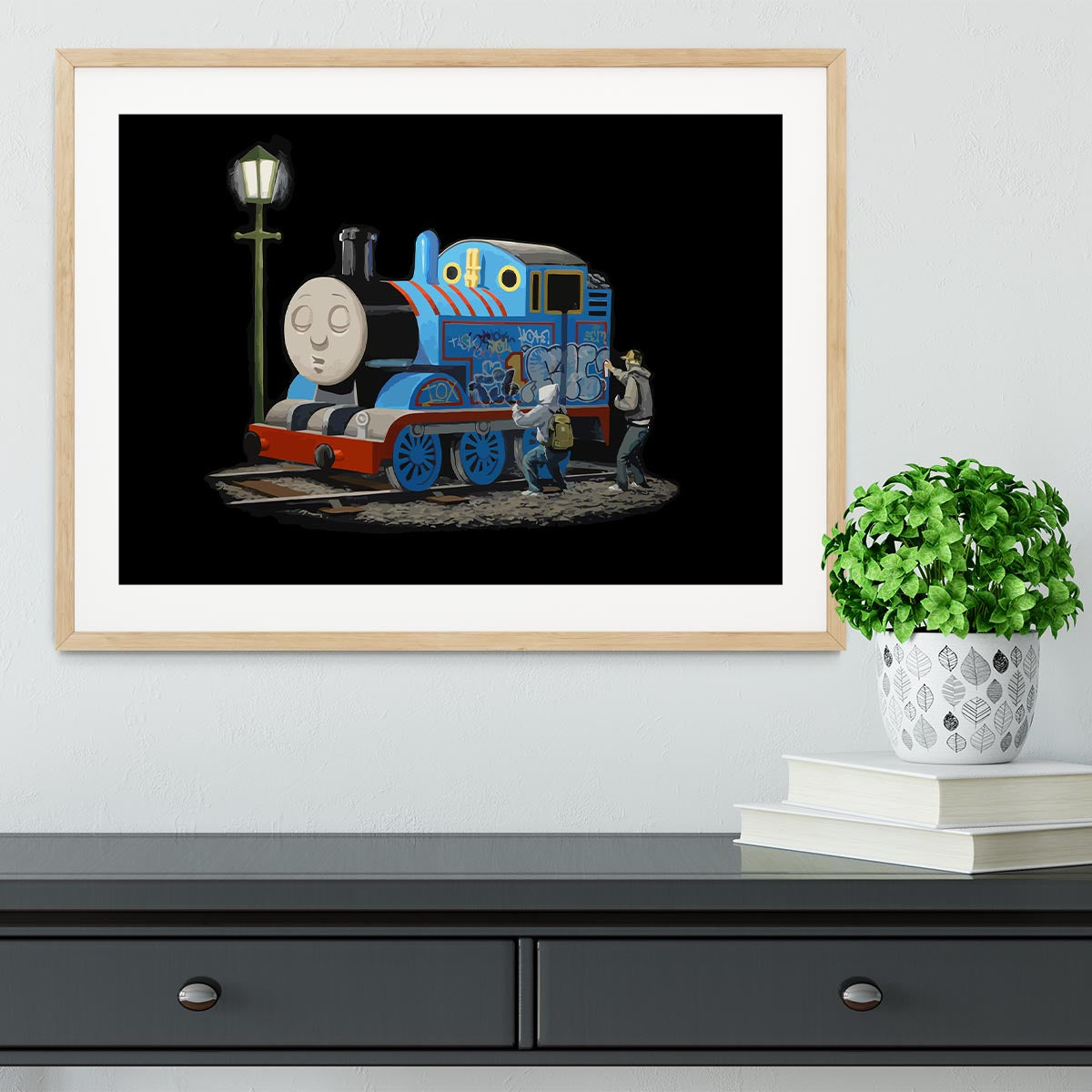 Banksy Thomas the Tank Engine Framed Print - Canvas Art Rocks - 3