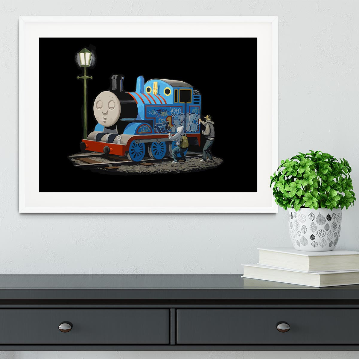 Banksy Thomas the Tank Engine Framed Print - Canvas Art Rocks - 5