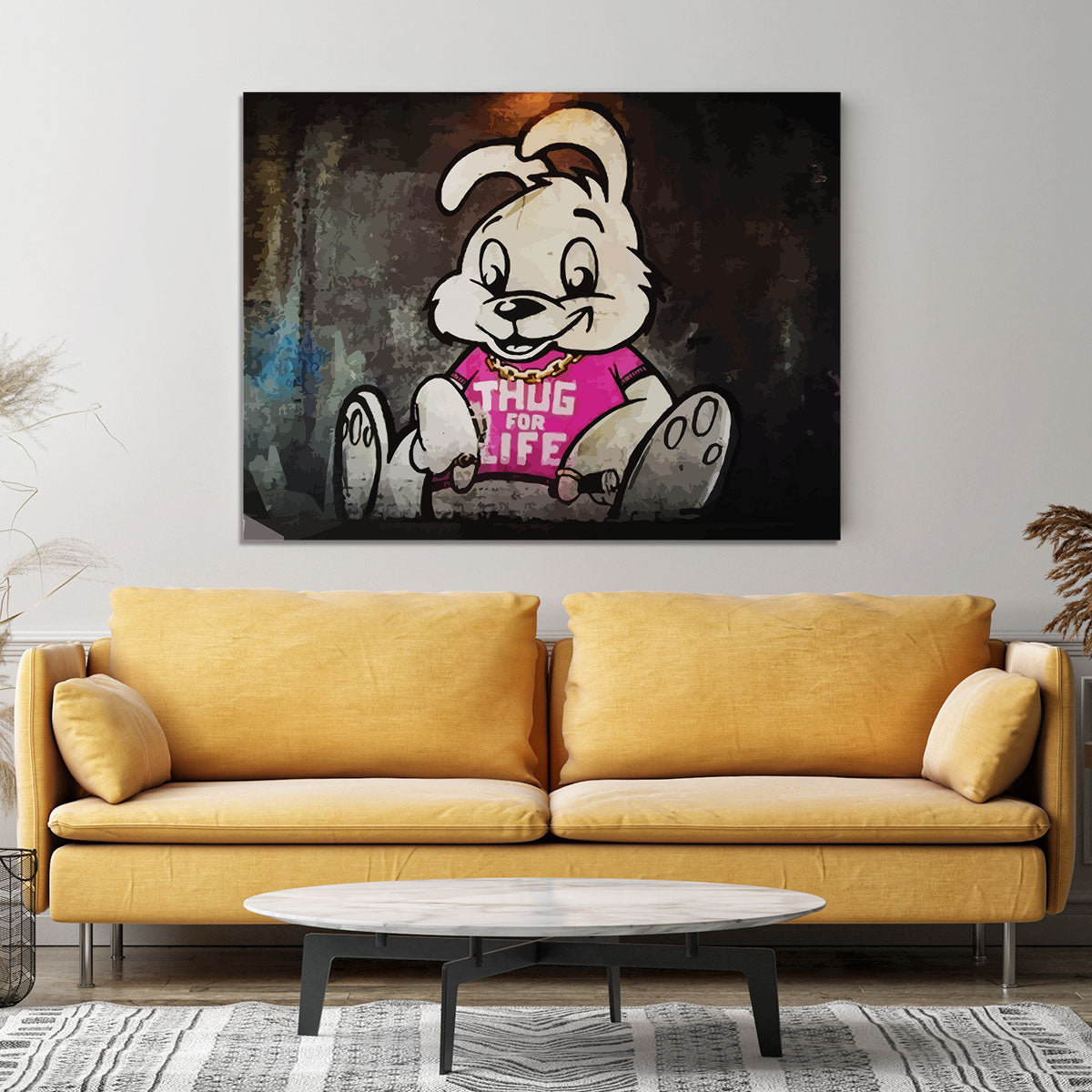 Banksy Thug For Life Bunny Canvas Print or Poster - Canvas Art Rocks - 4