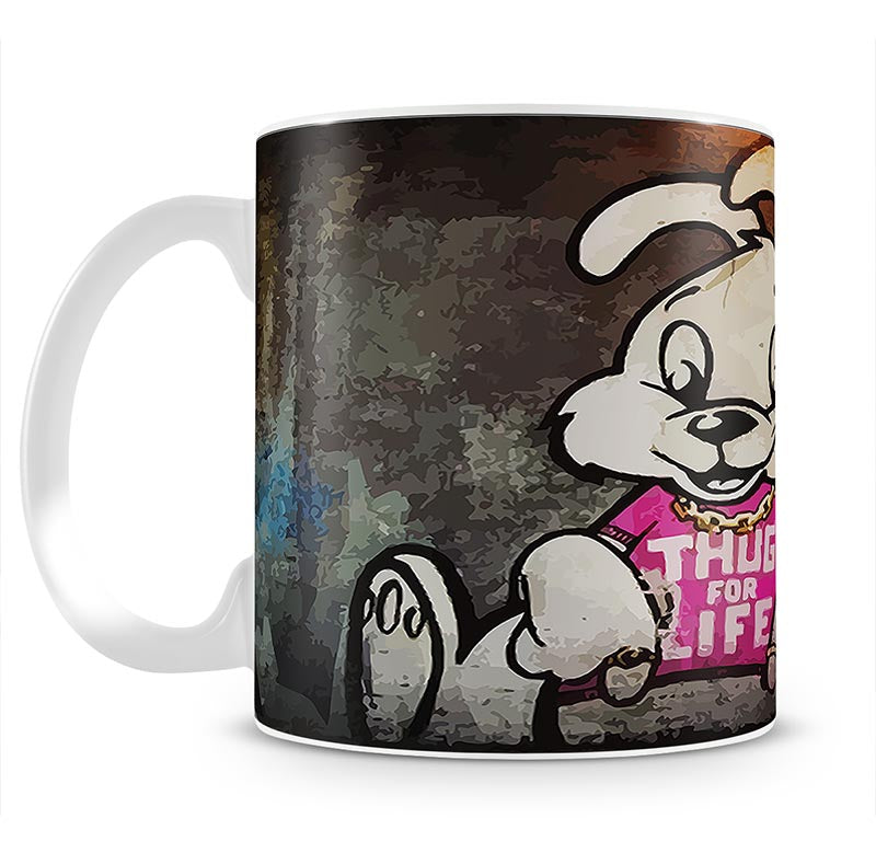Banksy Thug For Life Bunny Mug - Canvas Art Rocks - 1
