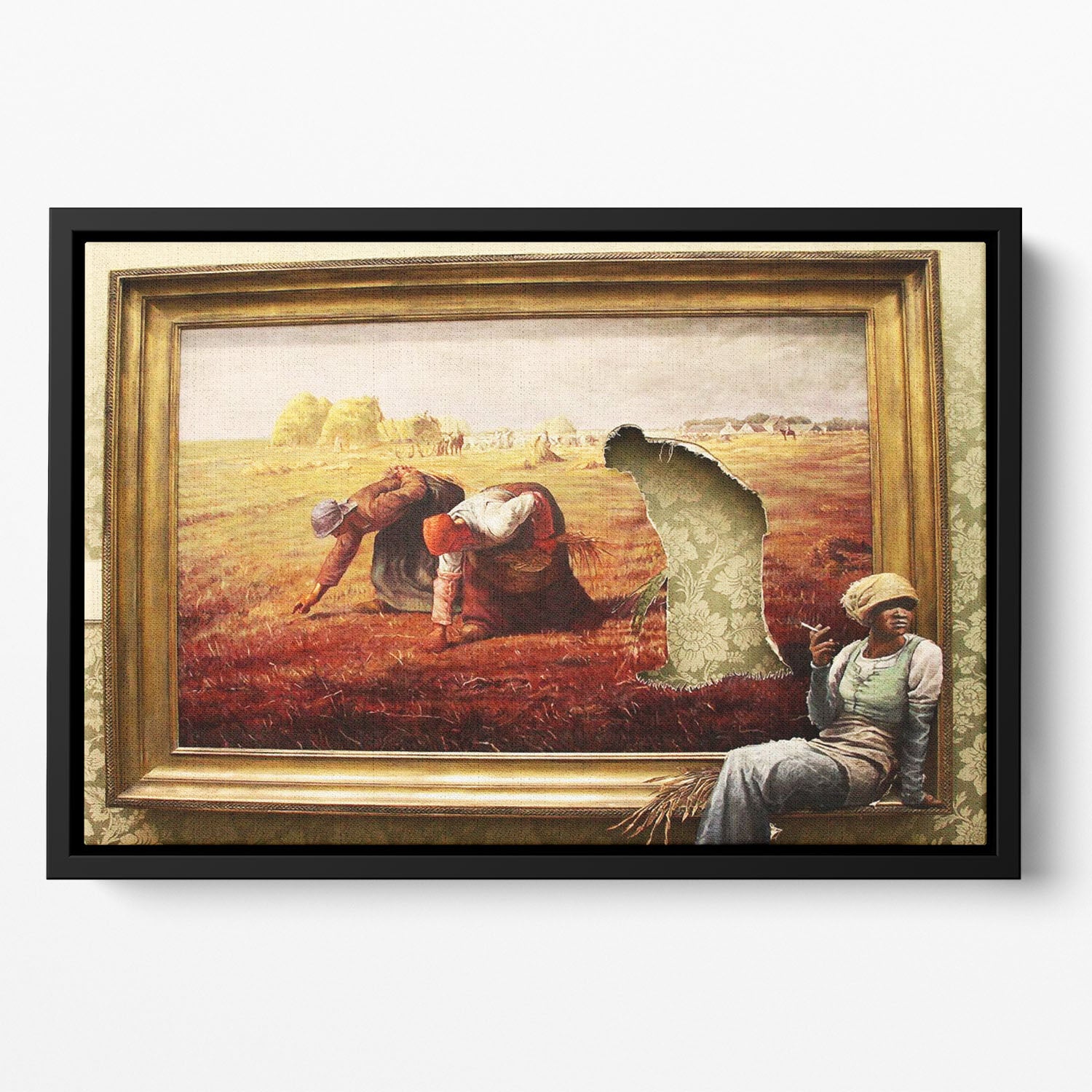 Banksy Time Out Floating Framed Canvas