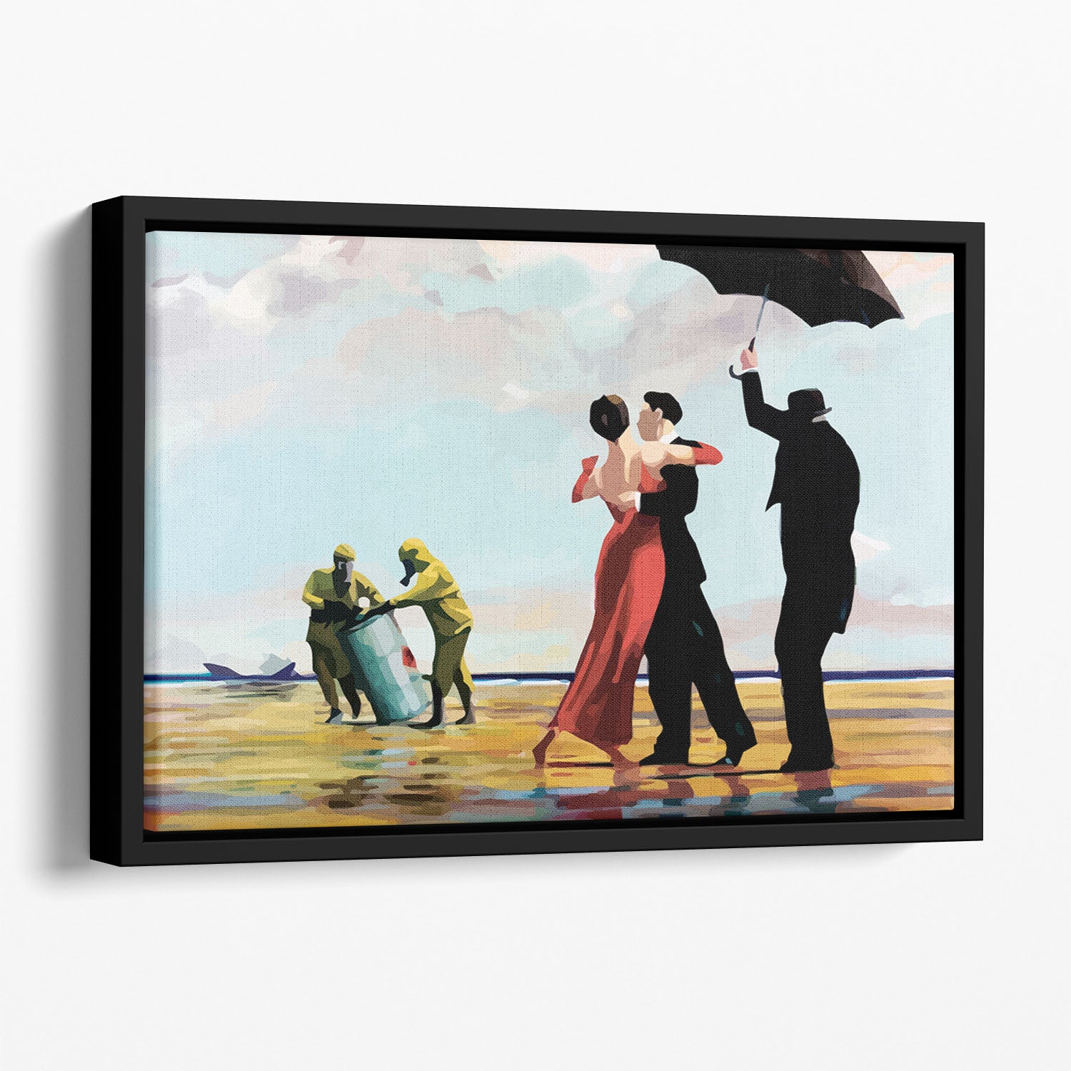 Banksy Toxic Beach Floating Framed Canvas