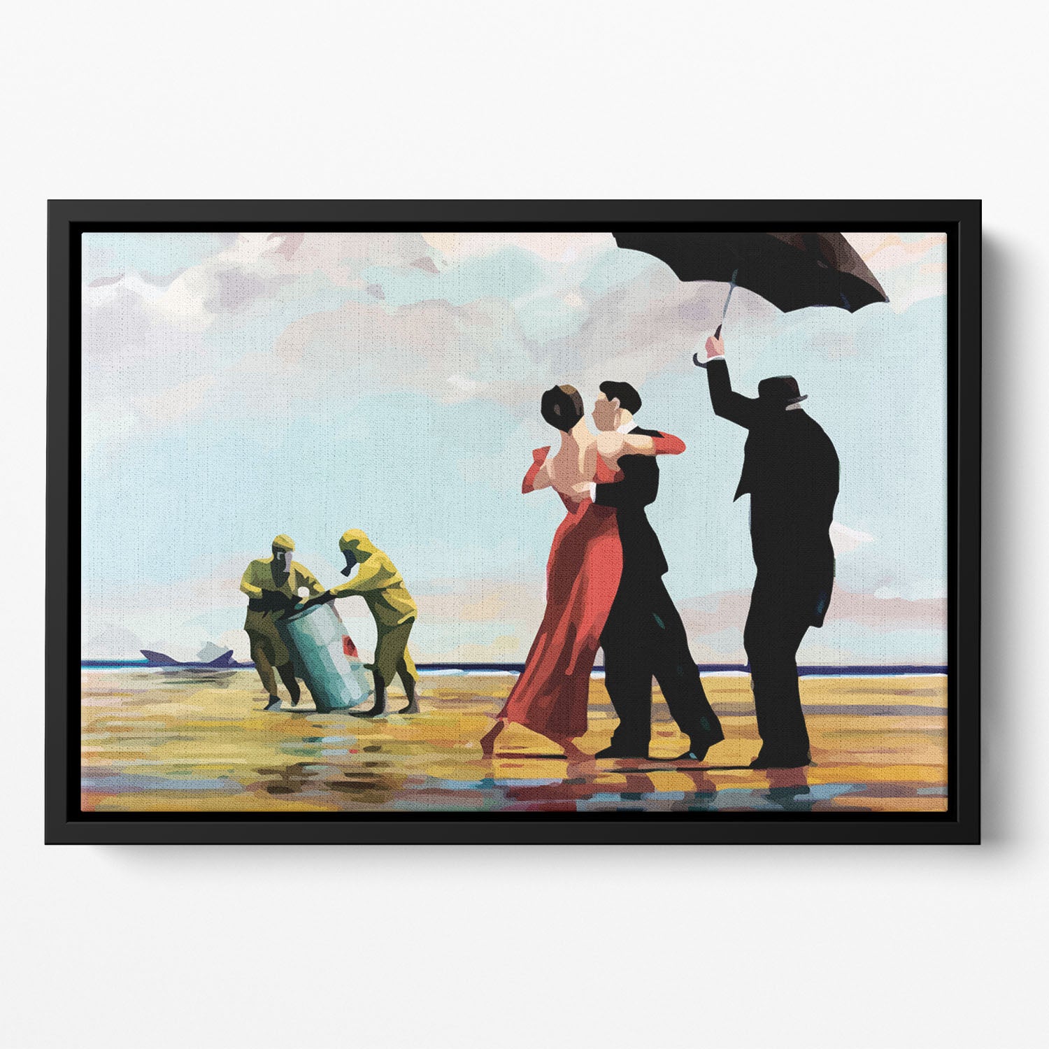 Banksy Toxic Beach Floating Framed Canvas