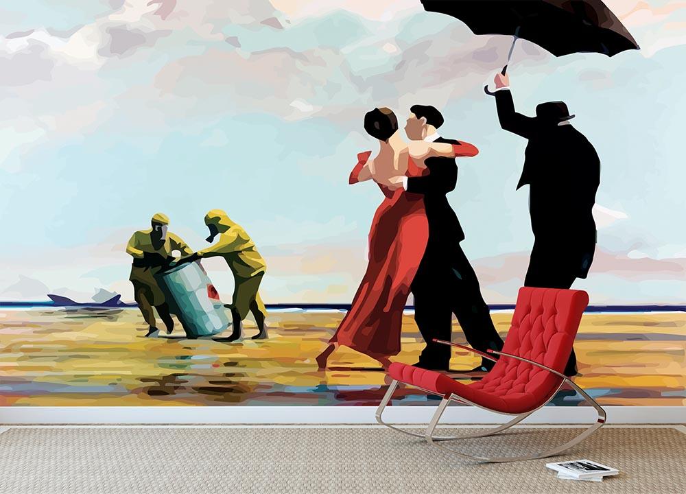 Banksy Toxic Beach Wall Mural Wallpaper - Canvas Art Rocks - 2