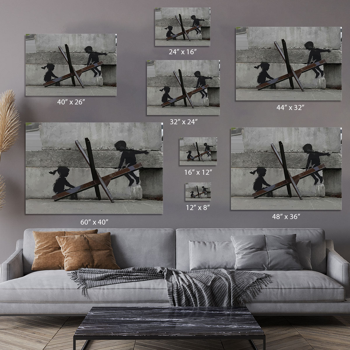 Banksy Ukraine Children Tank Trap See Saw Canvas Print or Poster - Canvas Art Rocks - 7