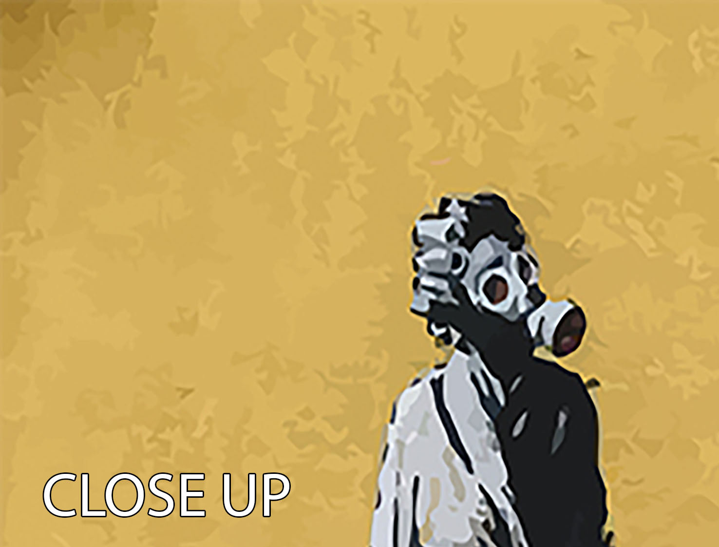 Banksy Ukraine Lady In Gas Mask 3 Split Panel Canvas Print - Canvas Art Rocks - 3