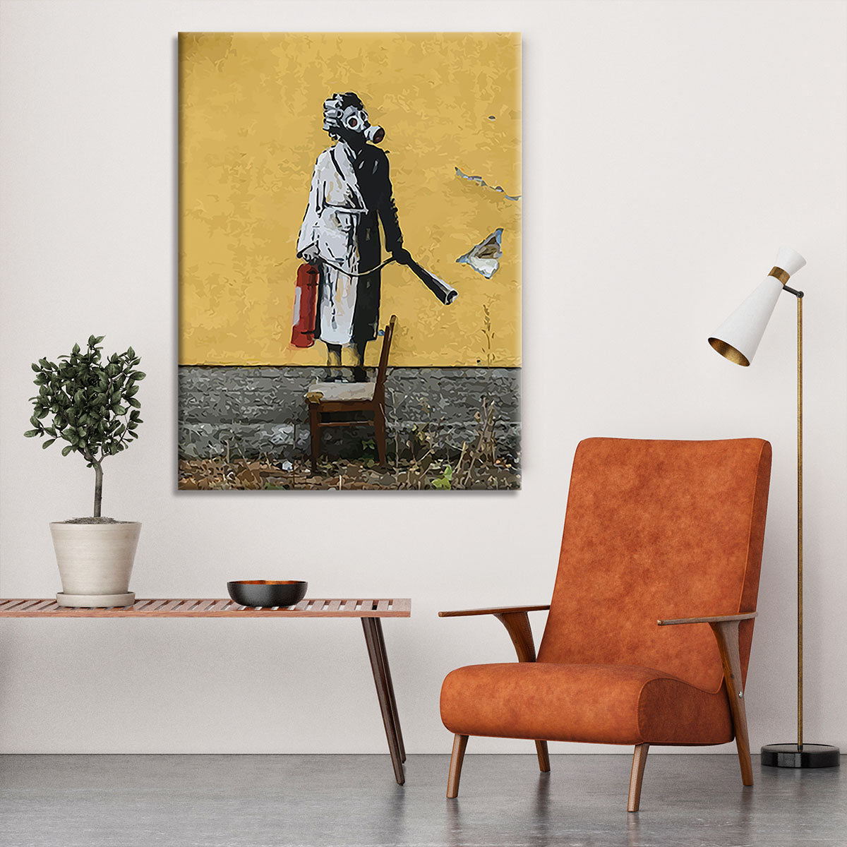 Banksy Ukraine Lady In Gas Mask Canvas Print or Poster - Canvas Art Rocks - 6