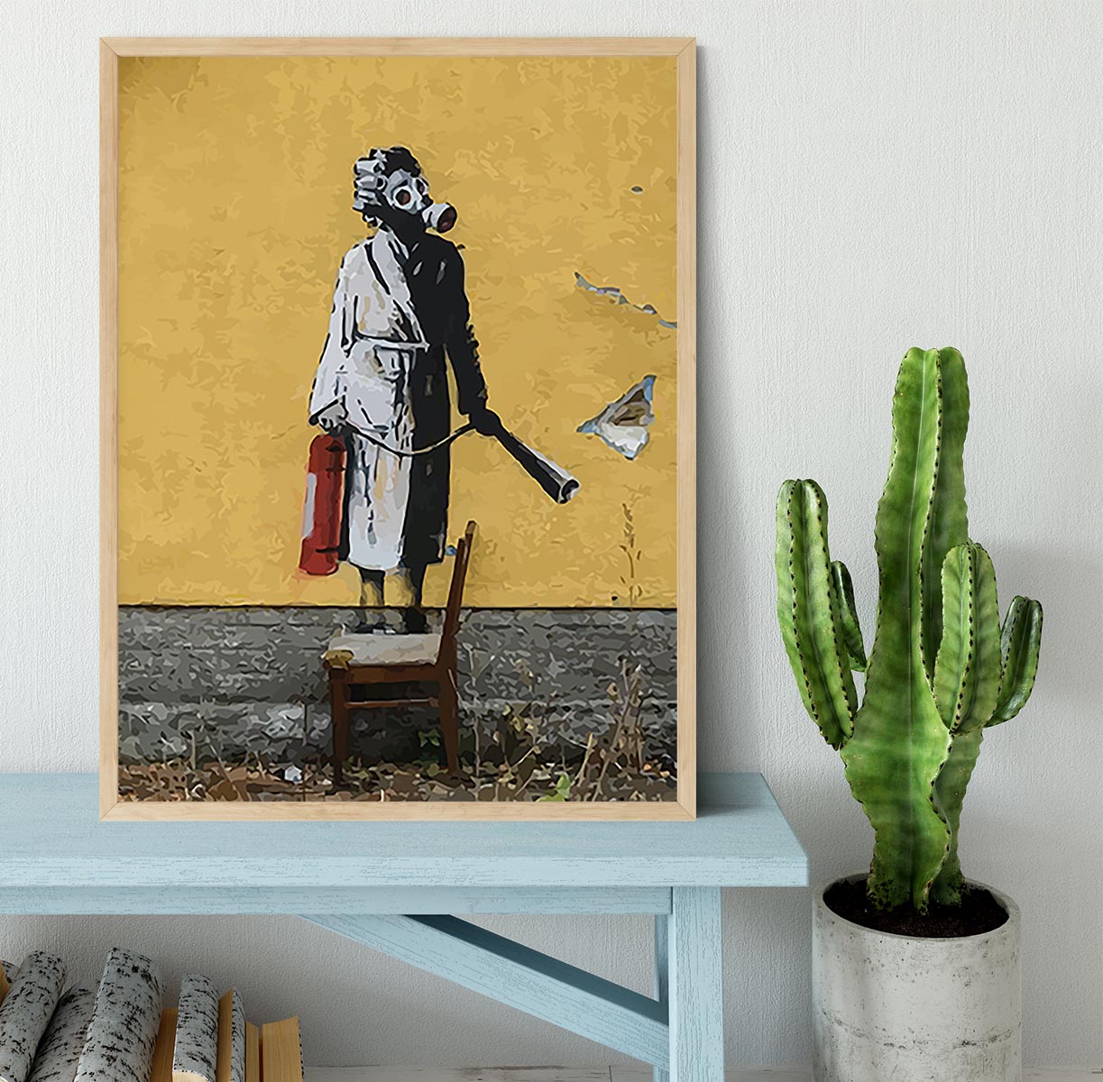 Banksy Ukraine Lady In Gas Mask Framed Print - Canvas Art Rocks - 4