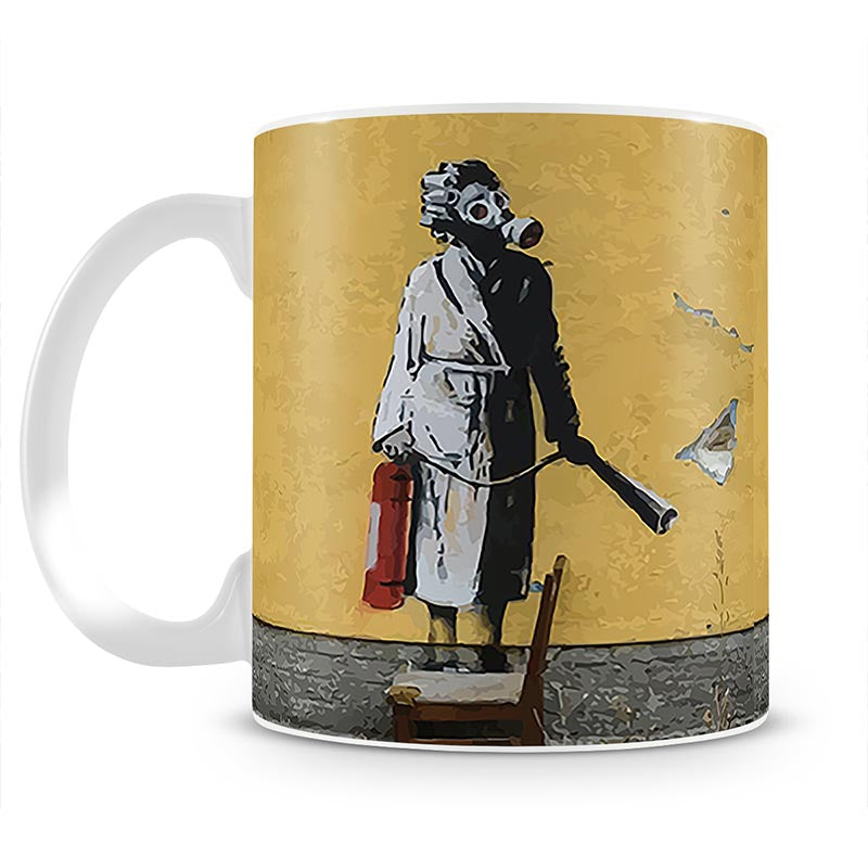 Banksy Ukraine Lady In Gas Mask Mug - Canvas Art Rocks - 1