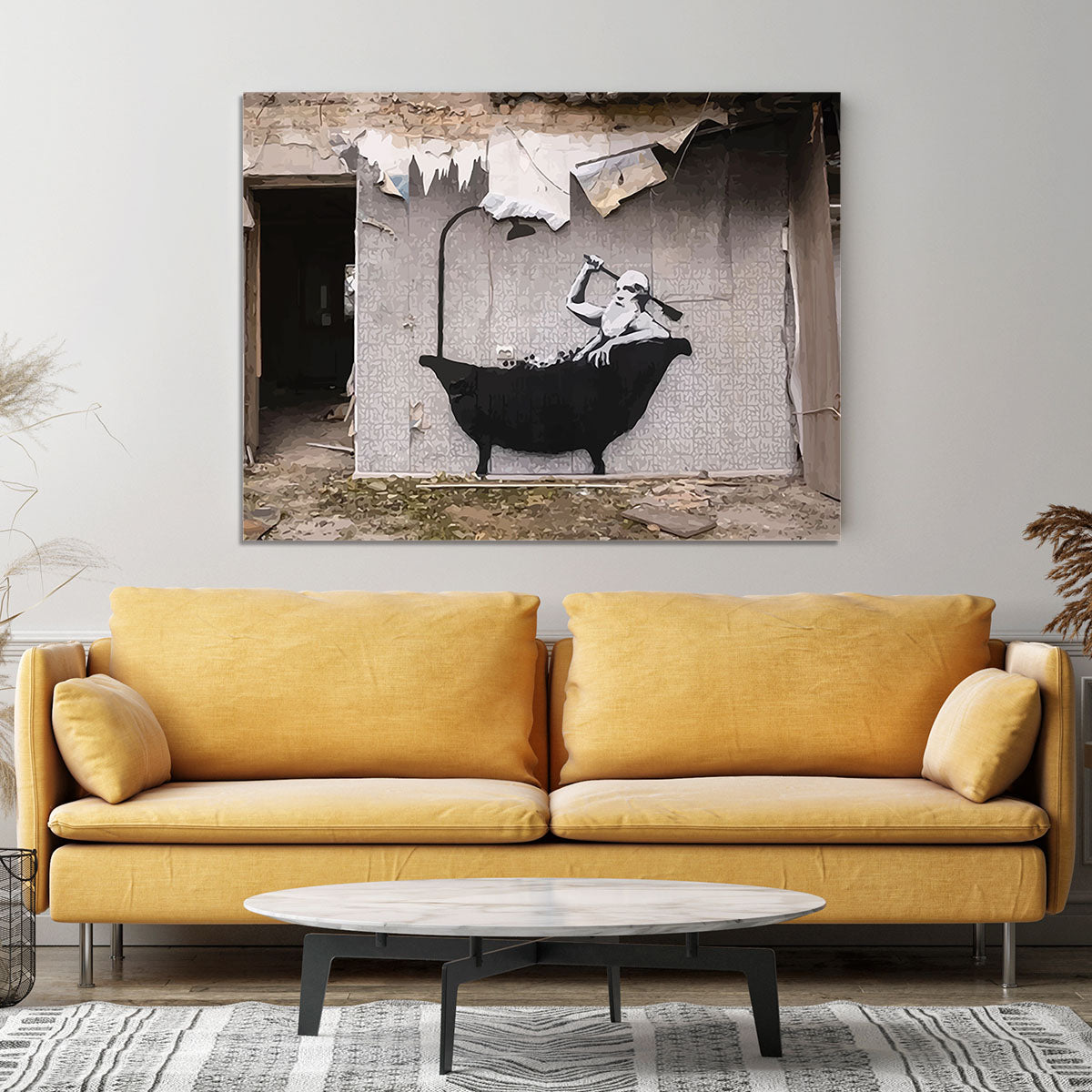 Banksy Ukraine Man In Bath Canvas Print or Poster - Canvas Art Rocks - 4