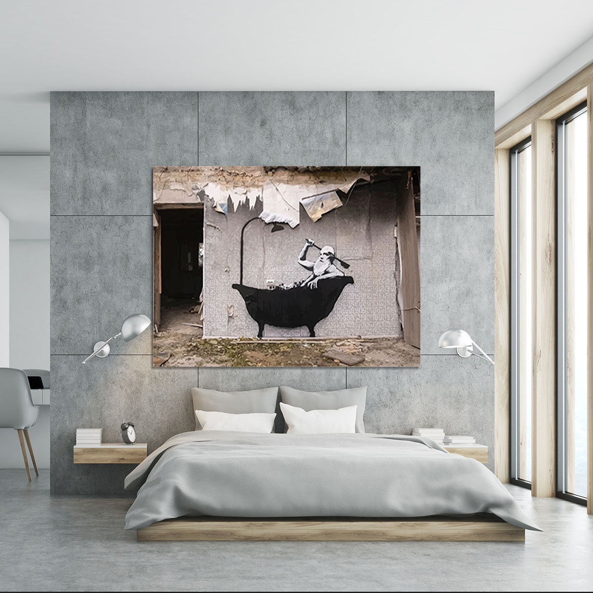 Banksy Ukraine Man In Bath Canvas Print or Poster - Canvas Art Rocks - 5