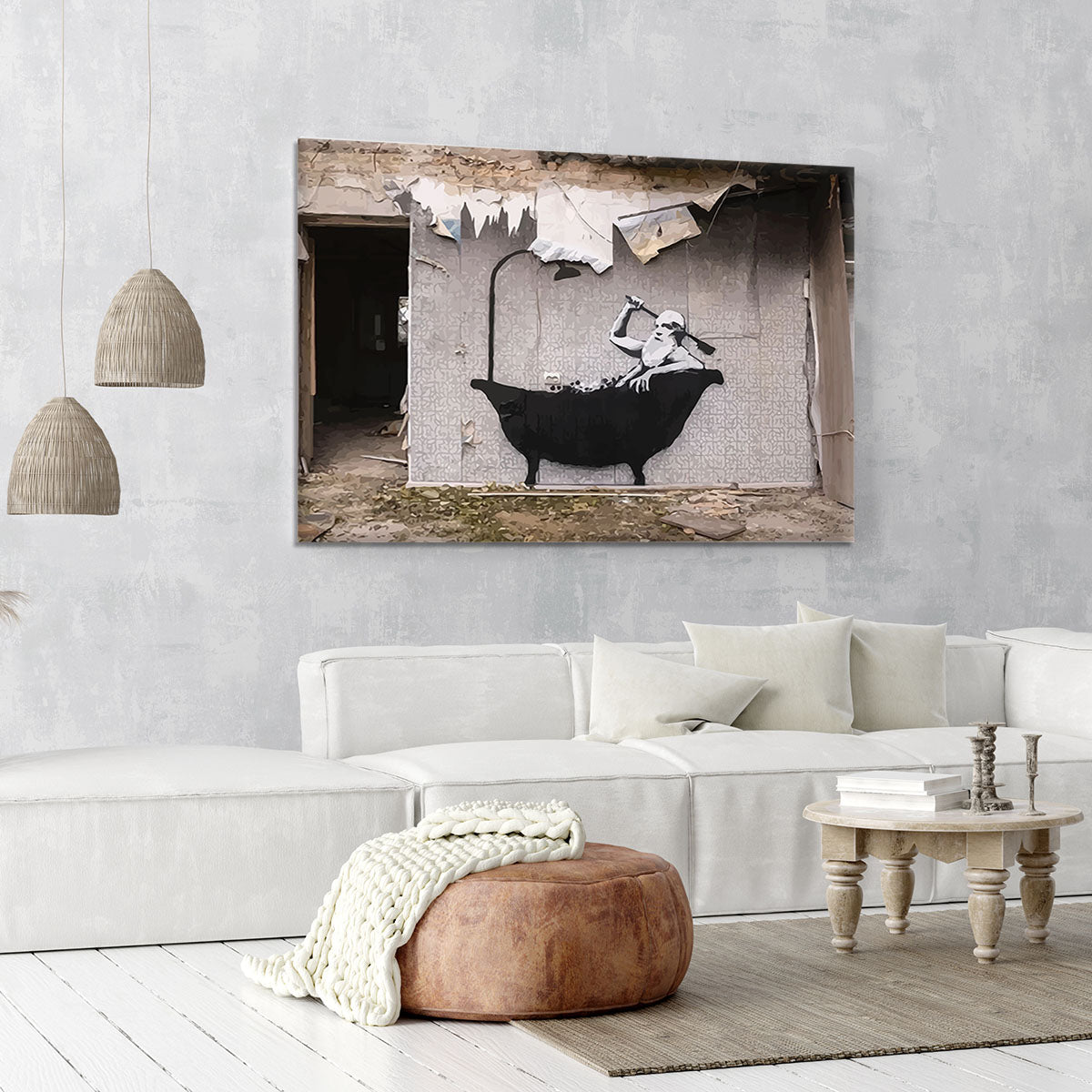 Banksy Ukraine Man In Bath Canvas Print or Poster - Canvas Art Rocks - 6