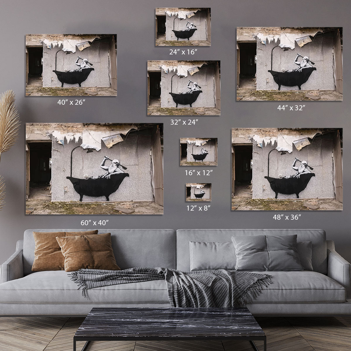 Banksy Ukraine Man In Bath Canvas Print or Poster - Canvas Art Rocks - 7