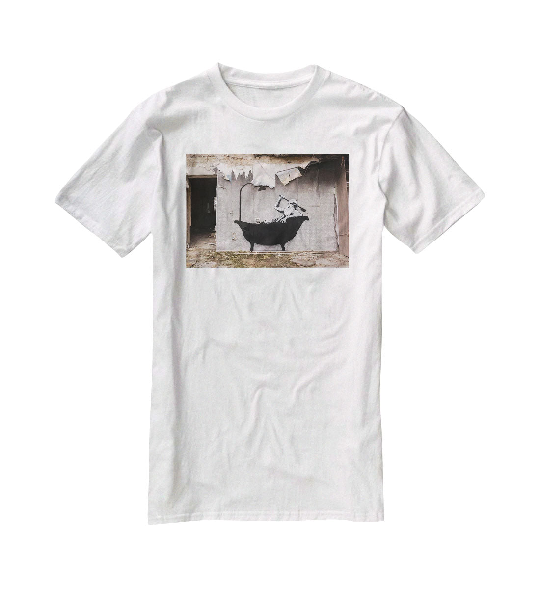 Banksy Ukraine Man In Bath T-Shirt - Canvas Art Rocks - 5