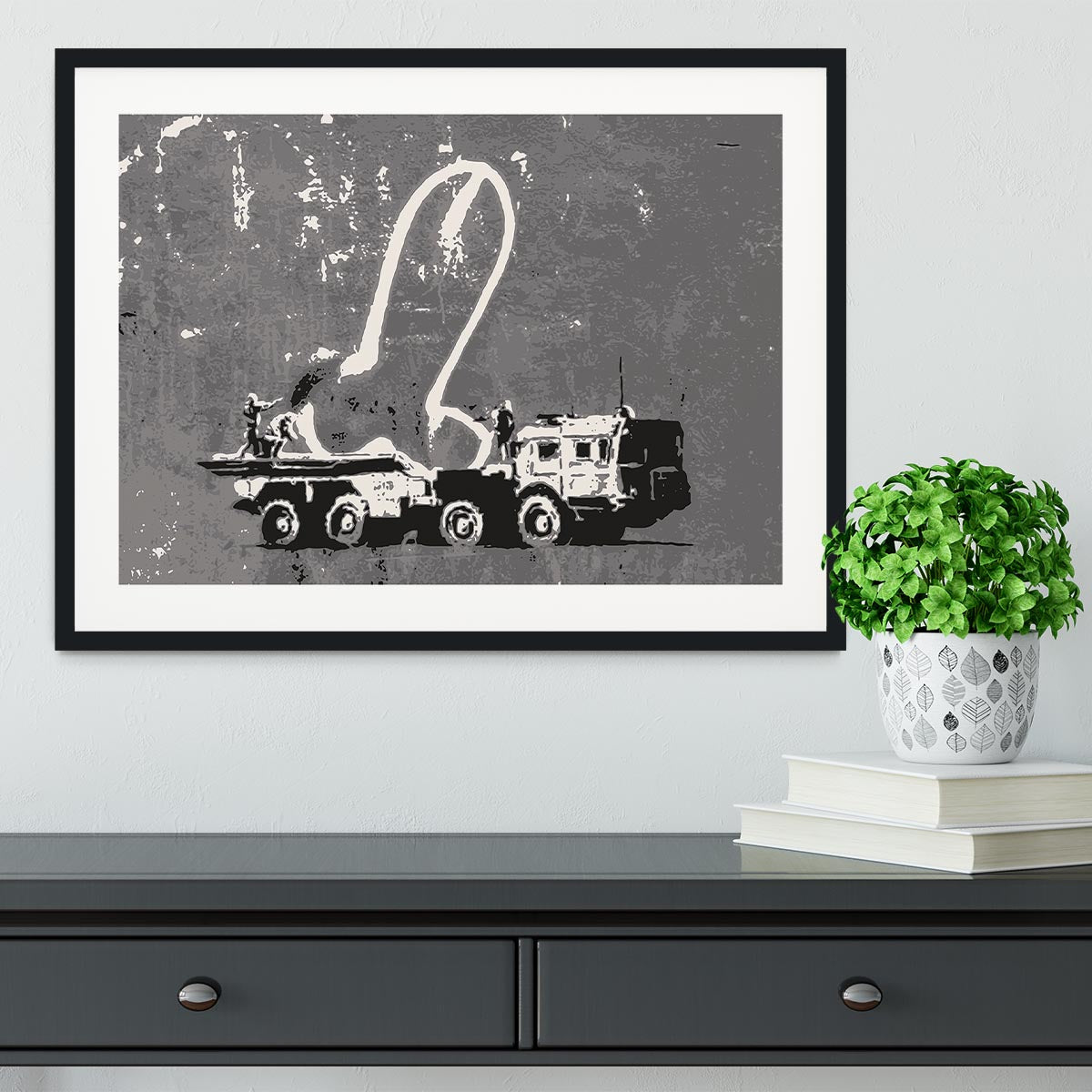 Banksy Ukraine Penis Missile Framed Print - Canvas Art Rocks - 1