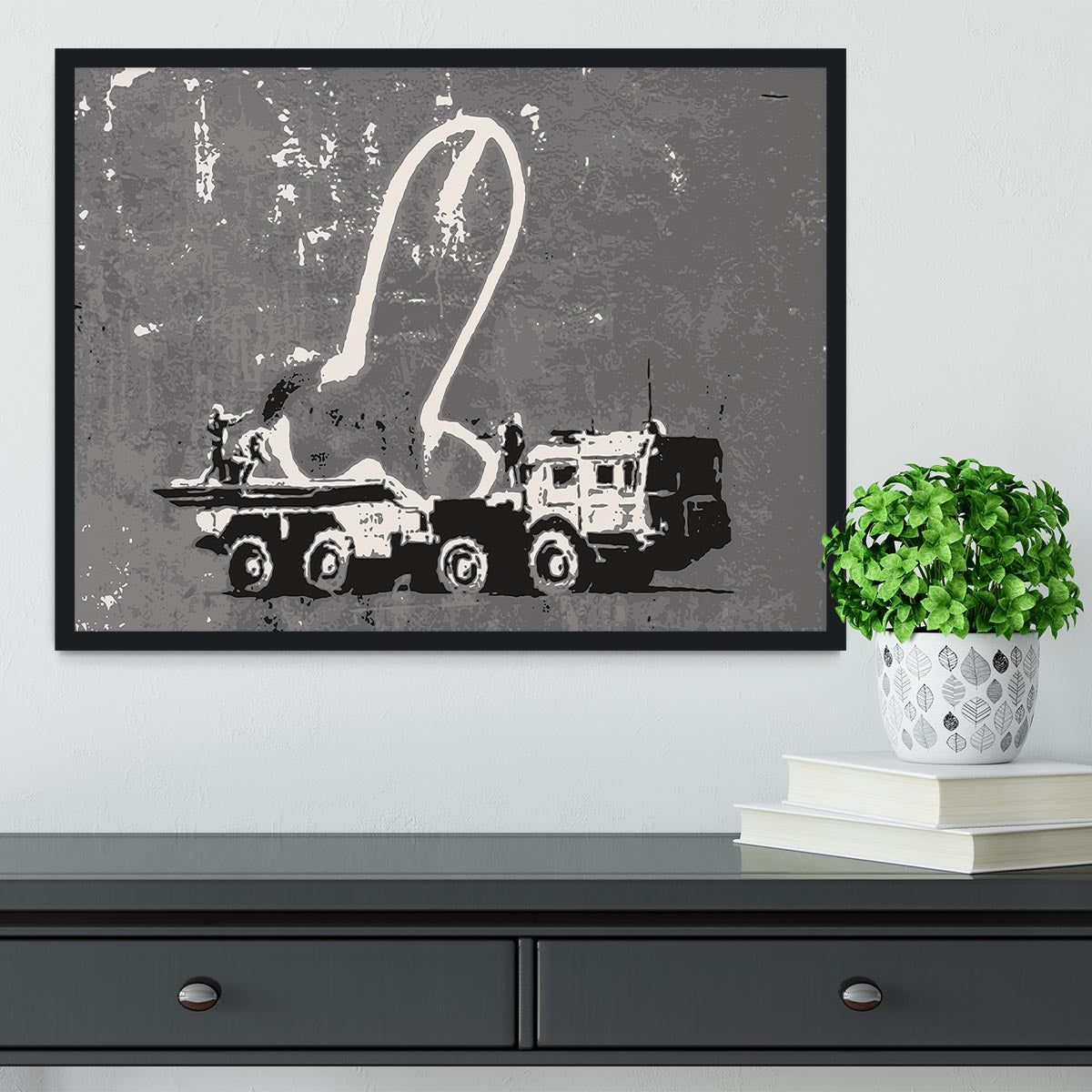 Banksy Ukraine Penis Missile Framed Print - Canvas Art Rocks - 2