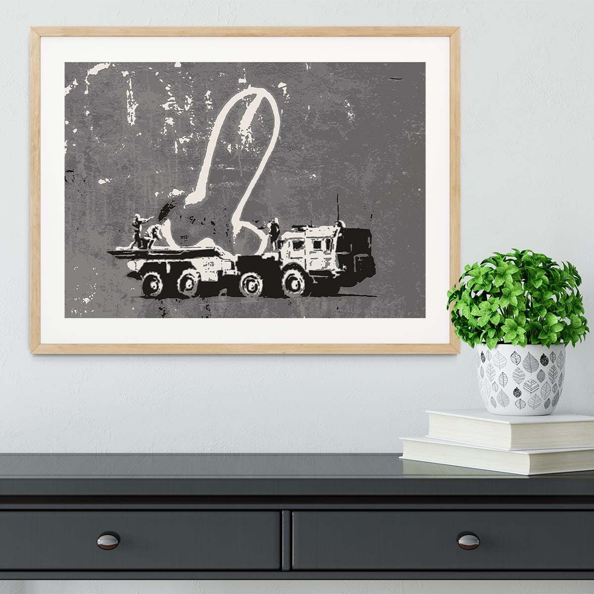 Banksy Ukraine Penis Missile Framed Print - Canvas Art Rocks - 3