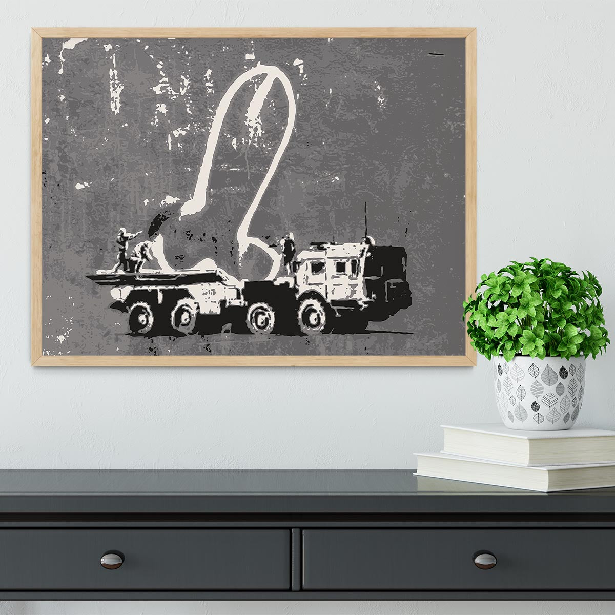 Banksy Ukraine Penis Missile Framed Print - Canvas Art Rocks - 4