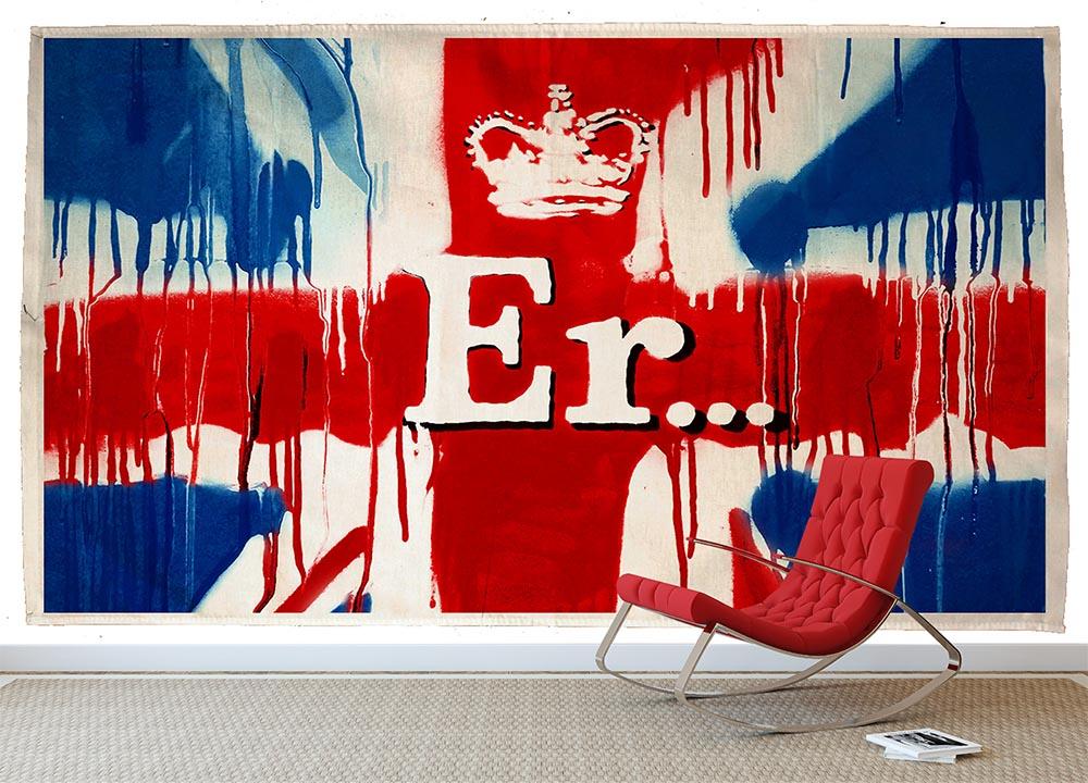 Banksy Union Jack ER Wall Mural Wallpaper - Canvas Art Rocks - 2